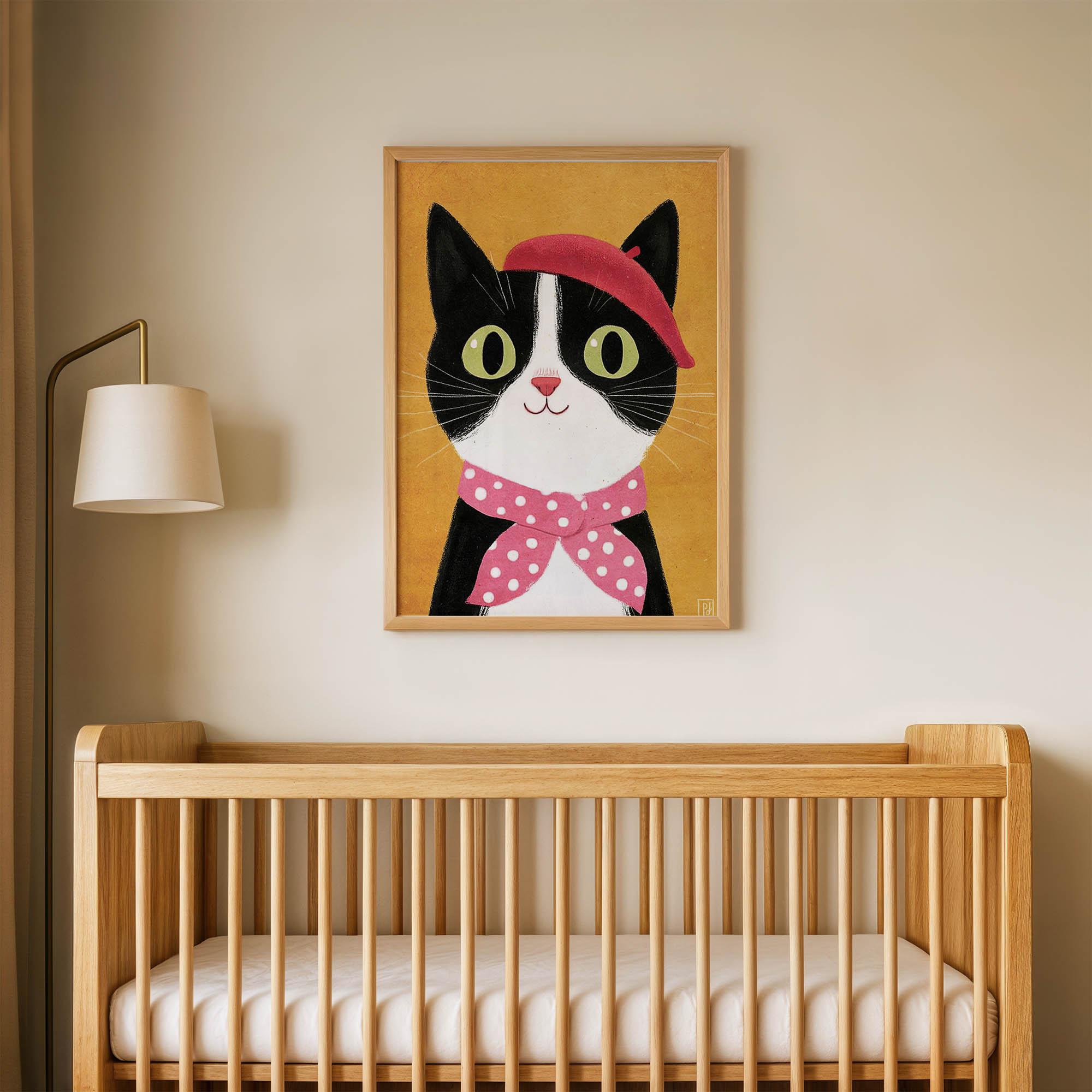 Şirin Kedi Çocuk Odası Duvar Posteri Çerçeveli Tablo Dekorasyon