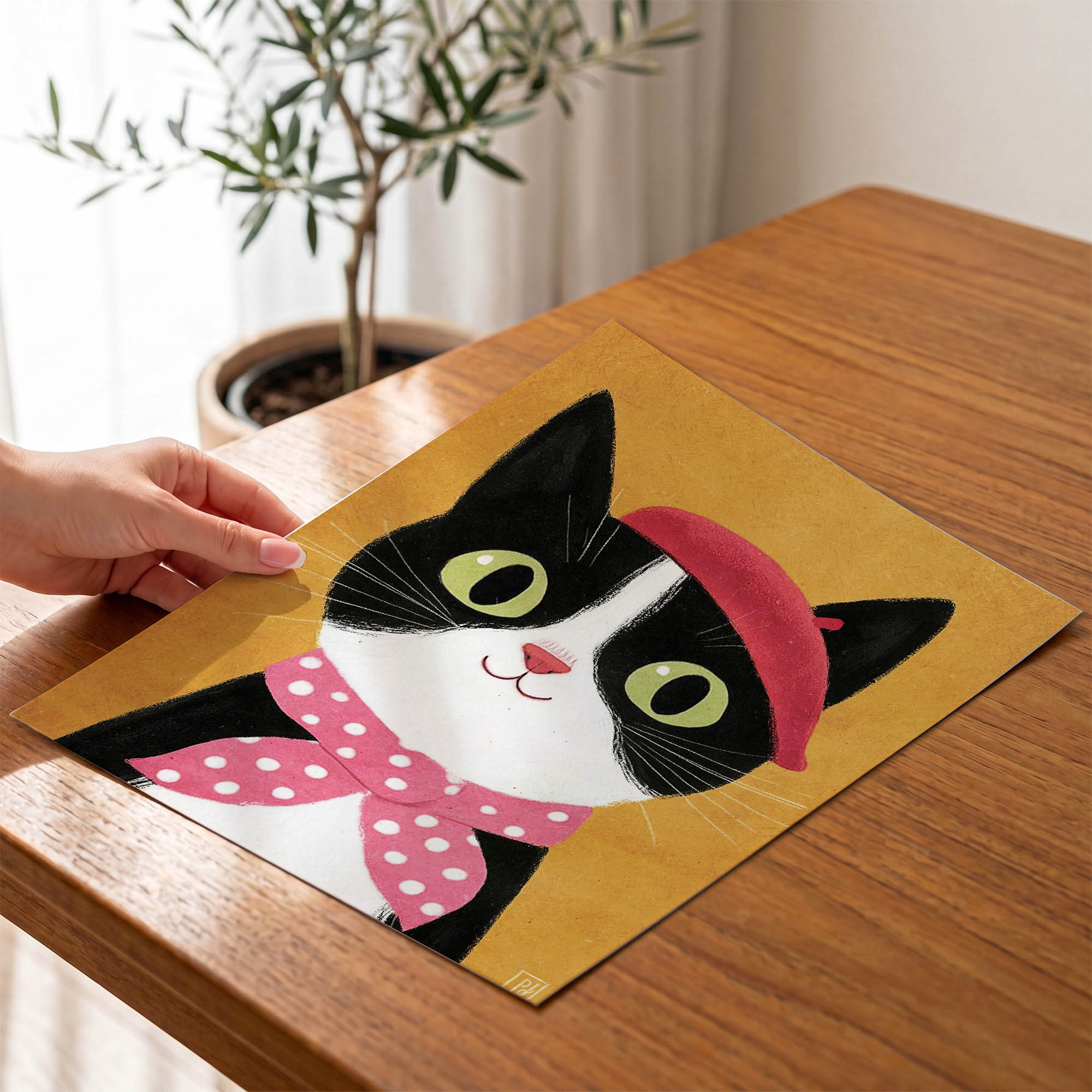 Şirin Kedi Çocuk Odası Duvar Posteri Çerçeveli Tablo Dekorasyon - Görsel 4