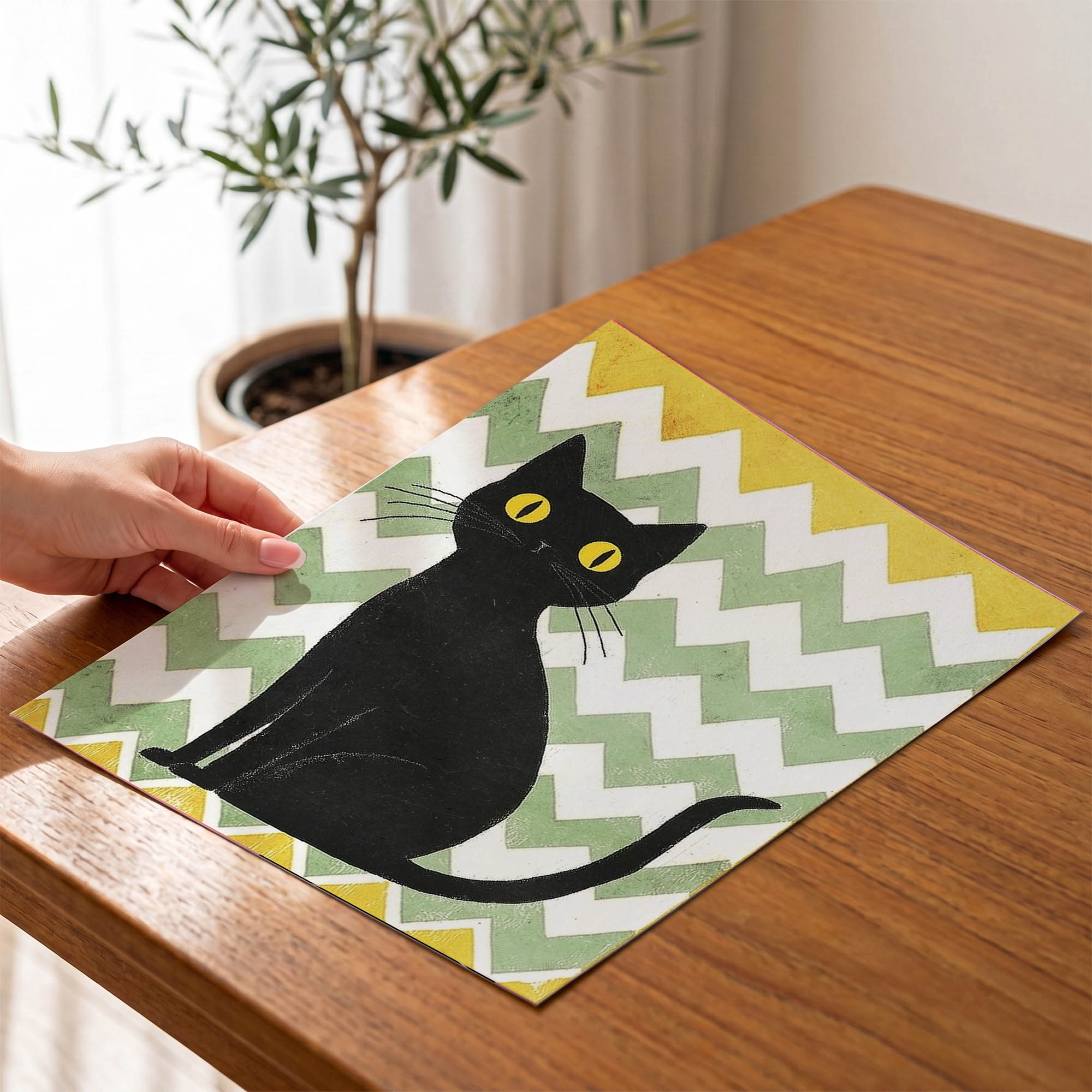 Siyah Kedi Çocuk Odası Duvar Posteri Çerçeveli Tablo Dekorasyon - Görsel 4