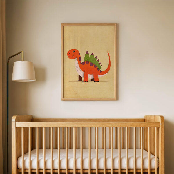 Şaşkın Dinozor Çocuk Odası Duvar Posteri Çerçeveli Tablo Dekorasyon