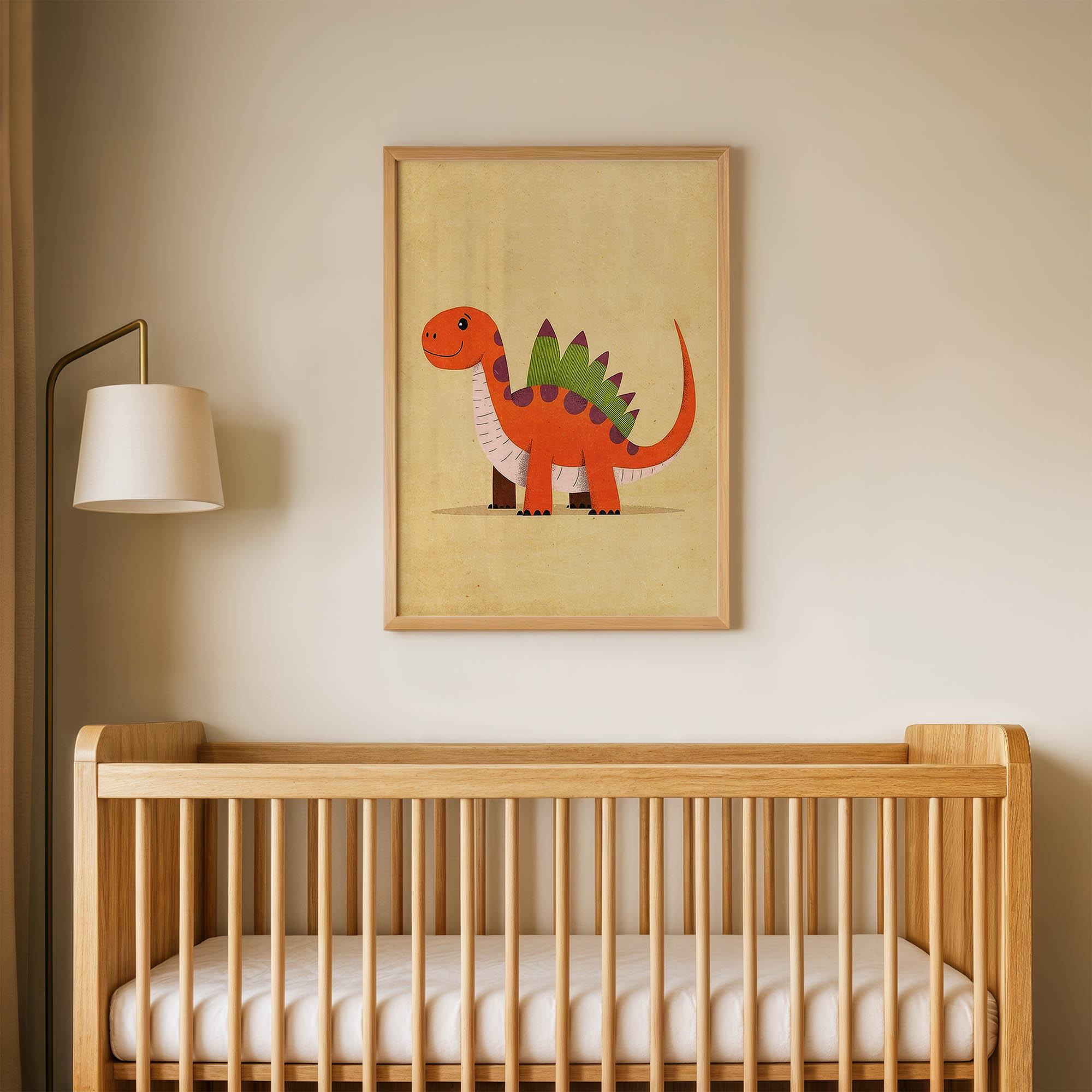 Şaşkın Dinozor Çocuk Odası Duvar Posteri Çerçeveli Tablo Dekorasyon