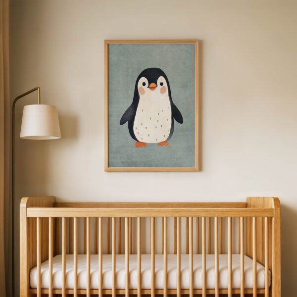 Sakin Penguen Çocuk Odası Duvar Posteri Çerçeveli Tablo Dekorasyon
