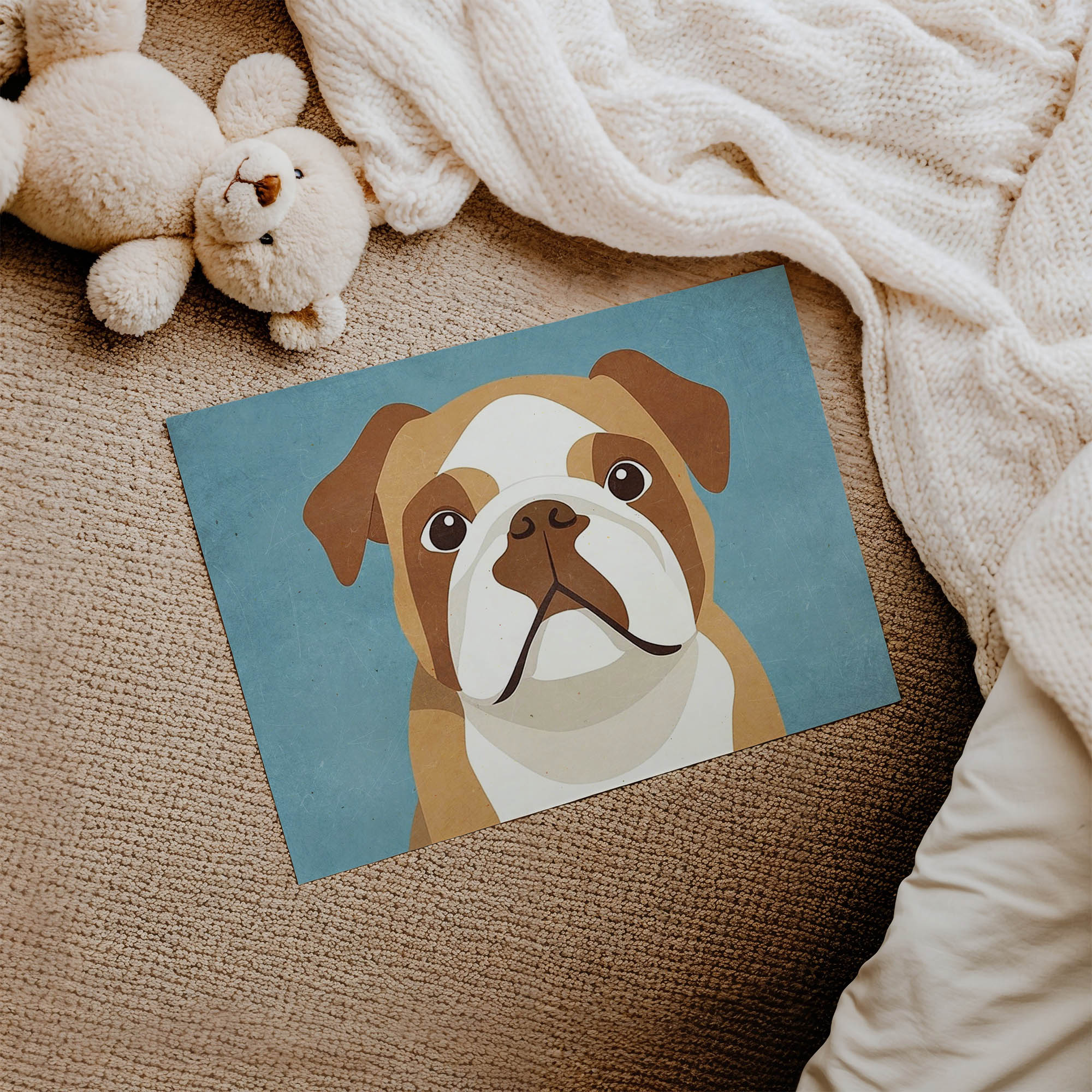 Sevimli Köpek Çocuk Odası Duvar Posteri Çerçeveli Tablo Dekorasyon - Görsel 2