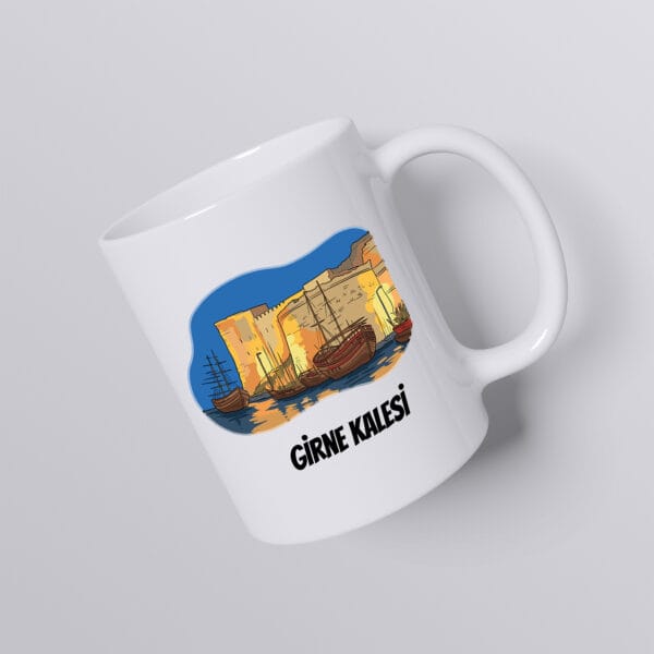 Girne Kalesi Gece Baskılı Kupa - Kıbrıs Hediyelik Eşya