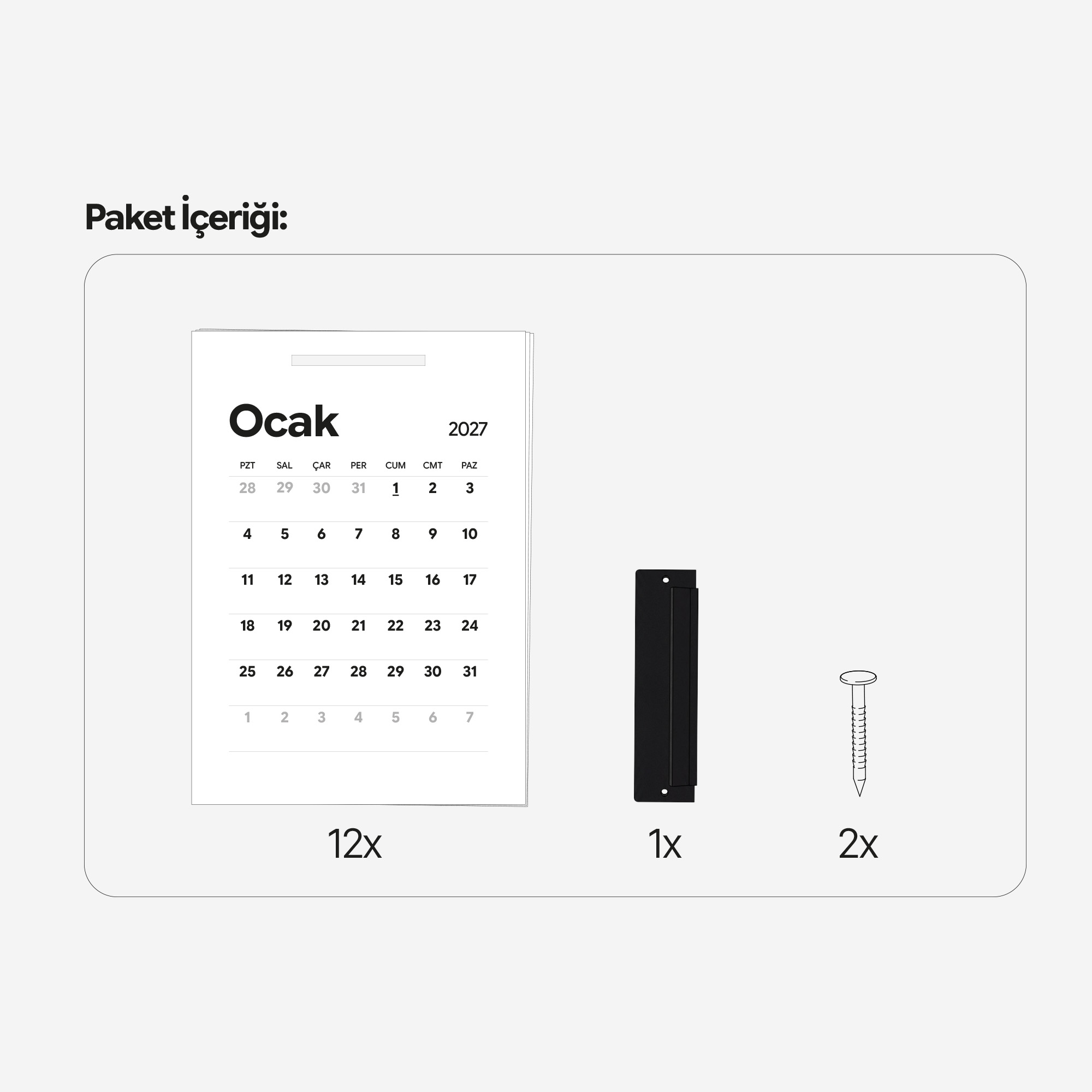 PlanCORE™ Wall Calendar Set - 2027 Minimalist Duvar Takvimi - Görsel 8