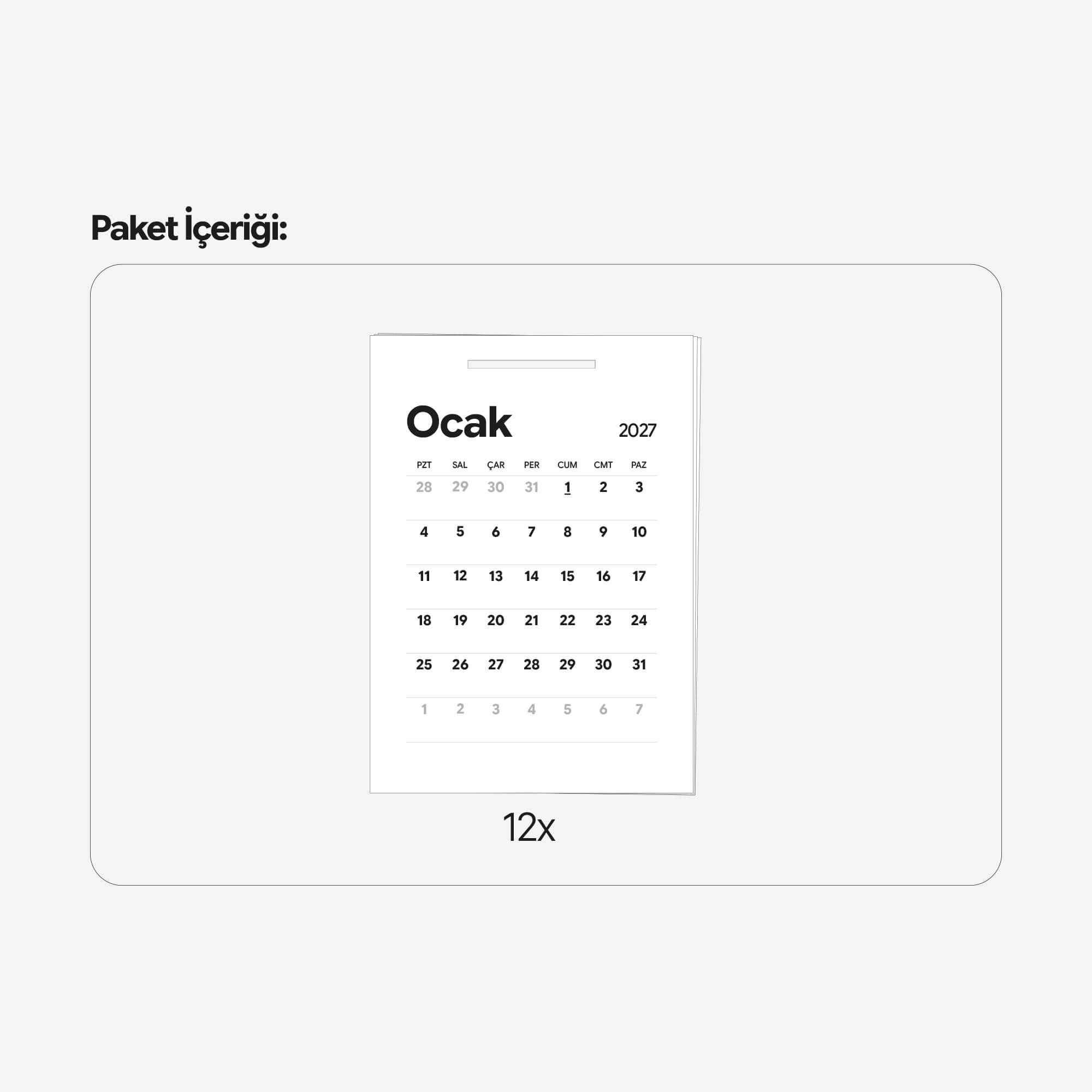 PlanCORE™ Wall Calendar Refill - 2027 Duvar Takvimi Yaprakları - Görsel 6