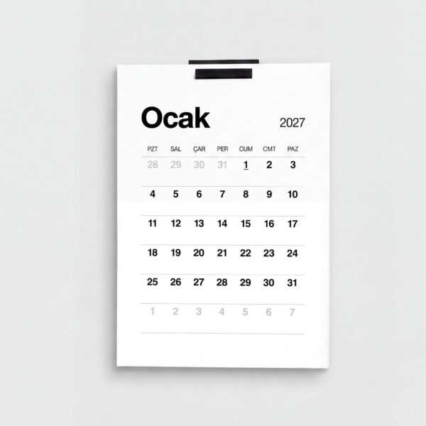 PlanCORE™ Wall Calendar Set - 2027 Minimalist Duvar Takvimi
