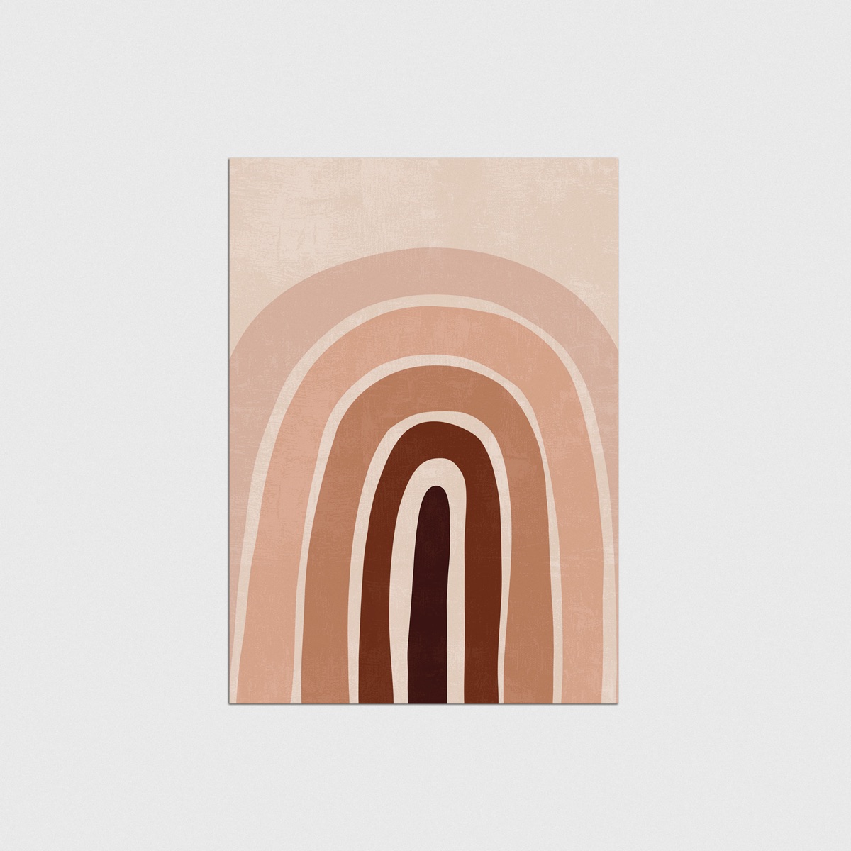 Boho Pembe ve Kahve Tonlarında Gökkuşağı, çerçevesiz poster