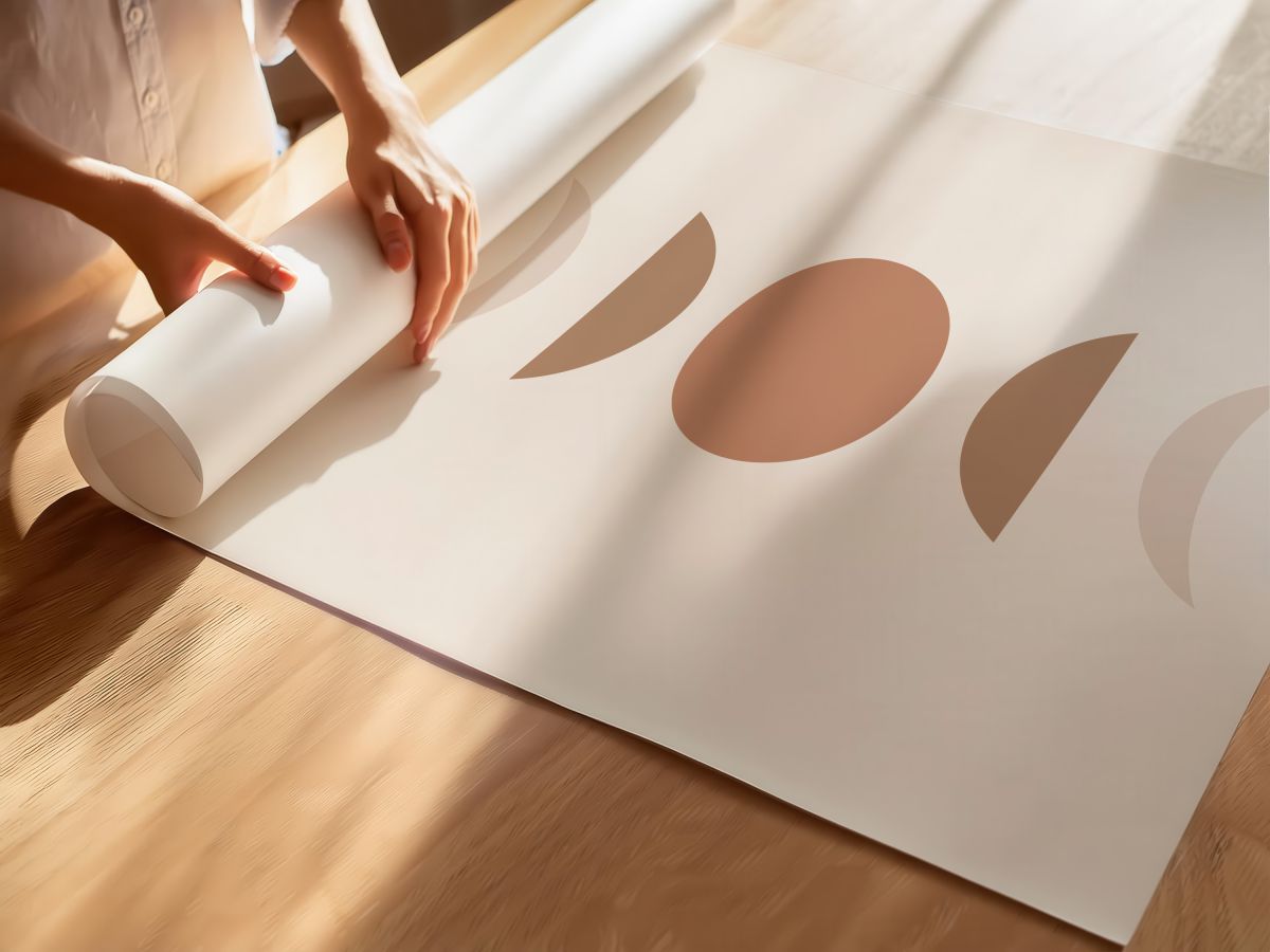 Boho Terakota ve Bej Ay Evreleri, rulo yapılmış çerçevesiz poster