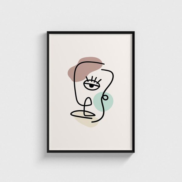 Face 2 modern posteri, siyah çerçeveli tablo
