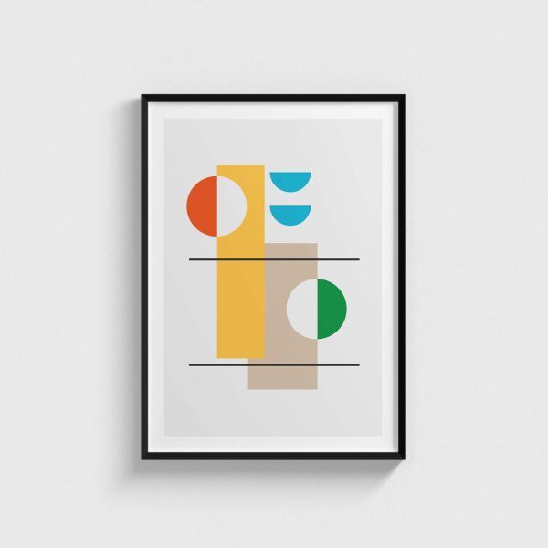 Geometry Rainbow 1 geometrik posteri, siyah çerçeveli tablo