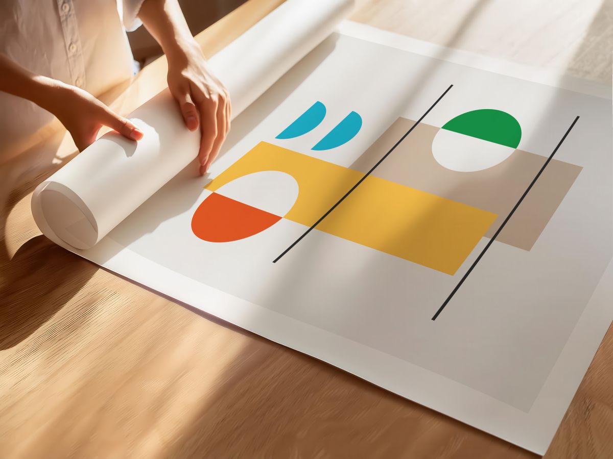 Geometry Rainbow 1, rulo yapılmış çerçevesiz poster