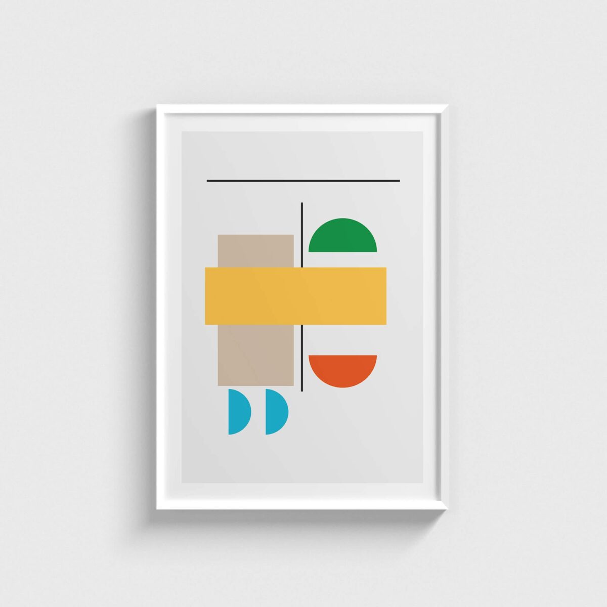 Geometry Rainbow 2 geometrik posteri, beyaz çerçeveli tablo