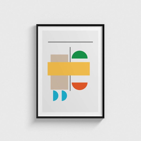Geometry Rainbow 2 geometrik posteri, siyah çerçeveli tablo