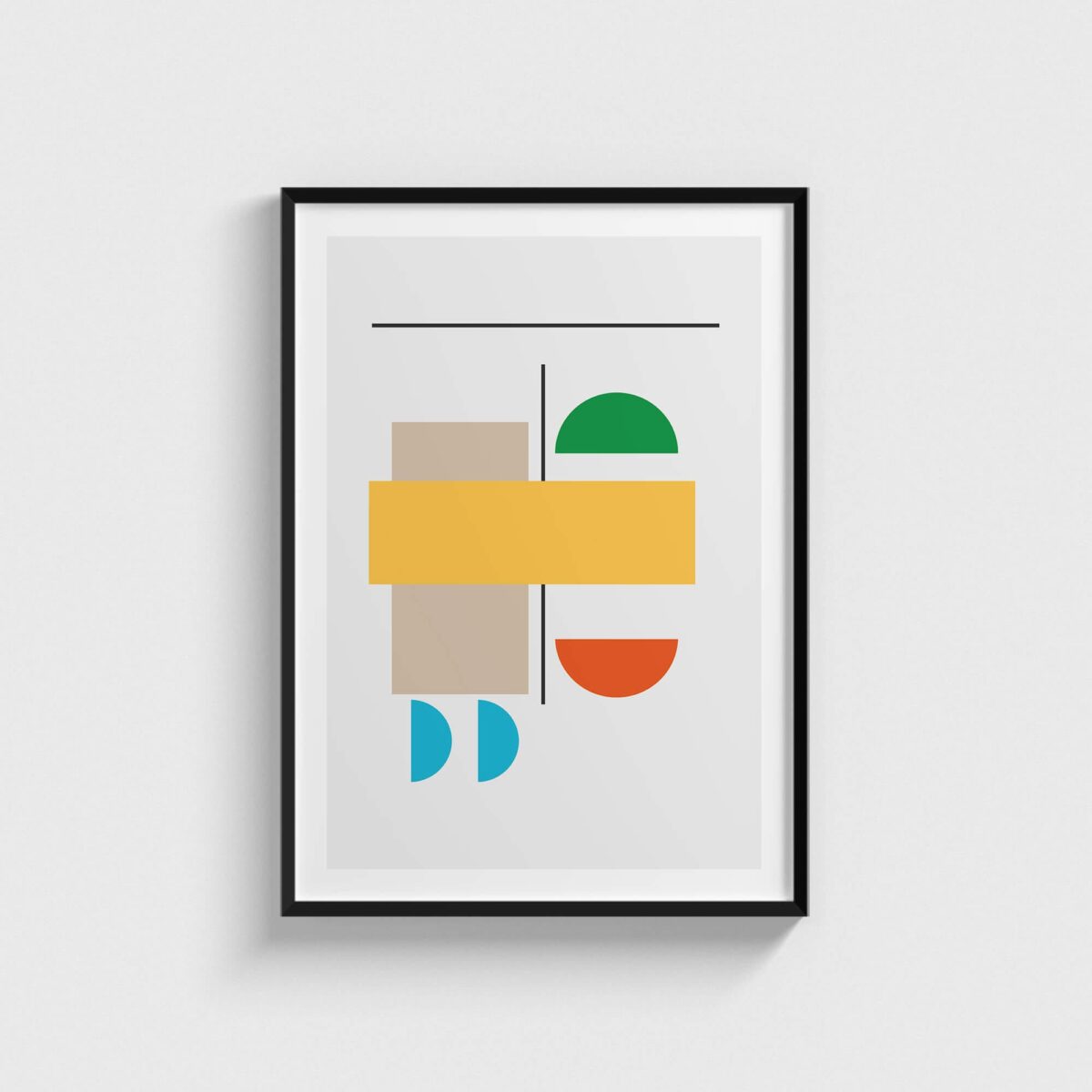 Geometry Rainbow 2 geometrik posteri, siyah çerçeveli tablo