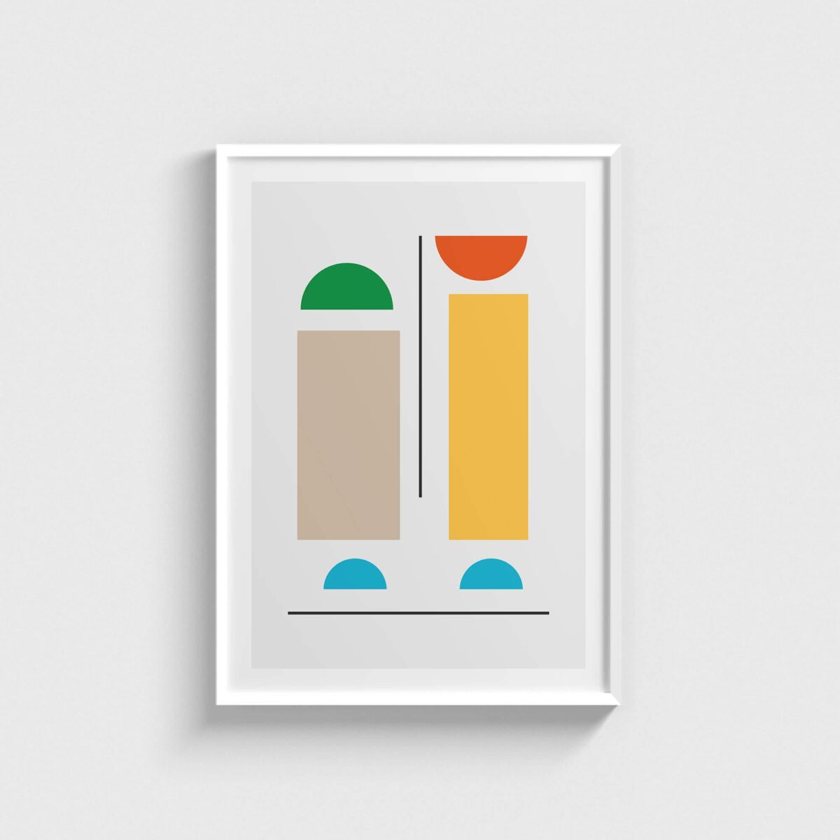 Geometry Rainbow v3 geometrik posteri, beyaz çerçeveli tablo