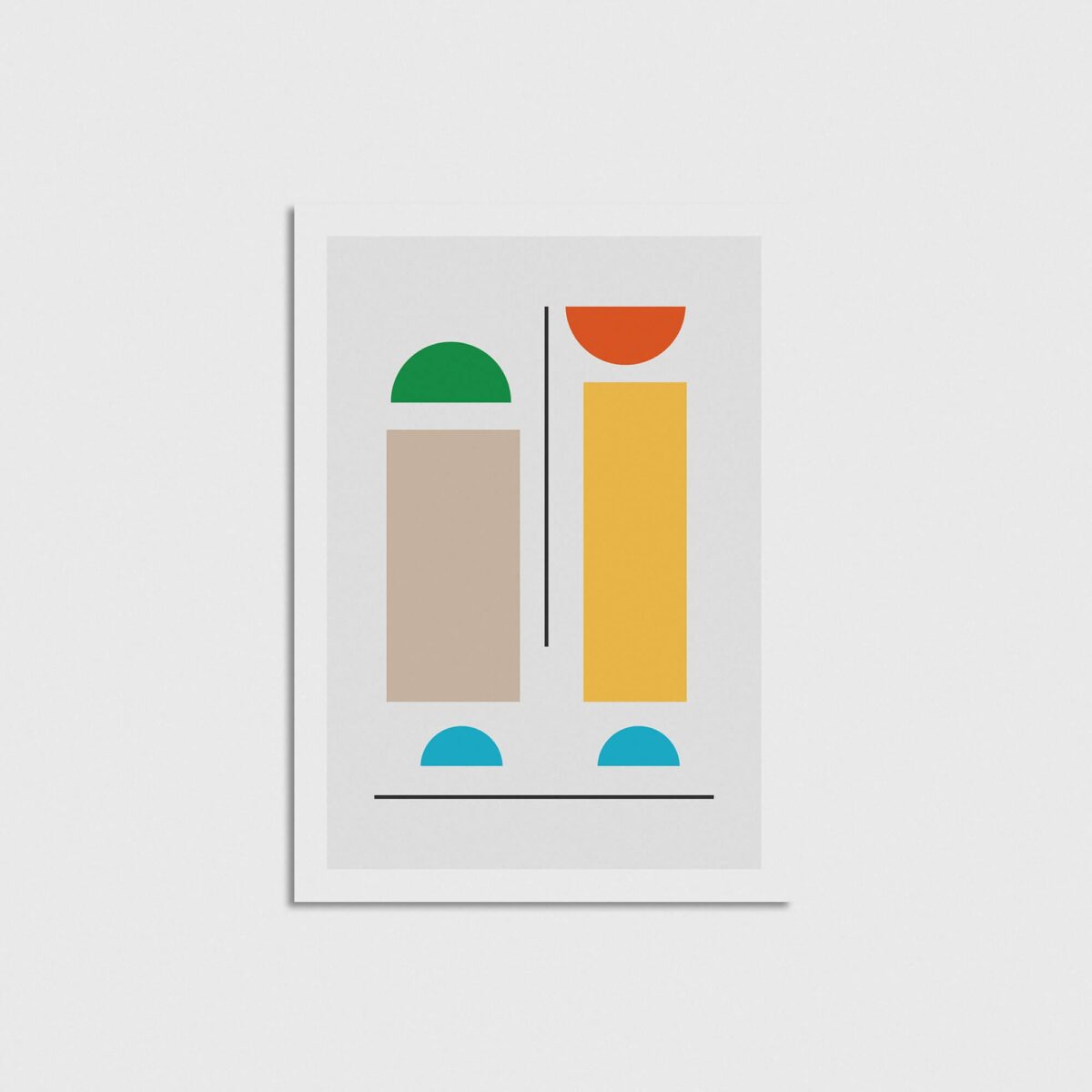 Geometry Rainbow v3 geometrik posteri, çerçevesiz poster
