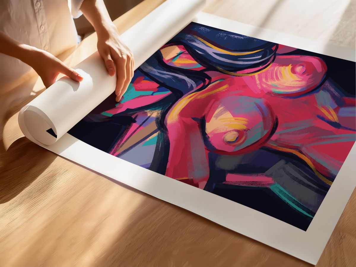 Valentine v1 modern posteri, rulo yapılmış çerçevesiz poster