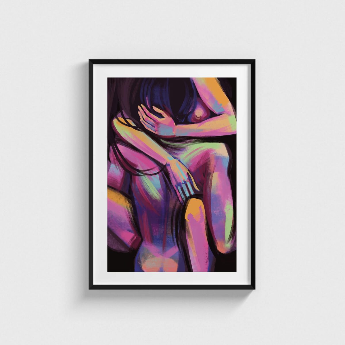 Valentine v2 modern posteri, siyah çerçeveli tablo