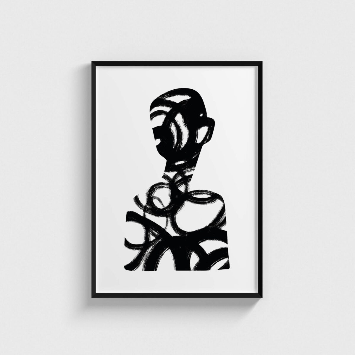 Human v1 modern posteri, siyah çerçeveli tablo
