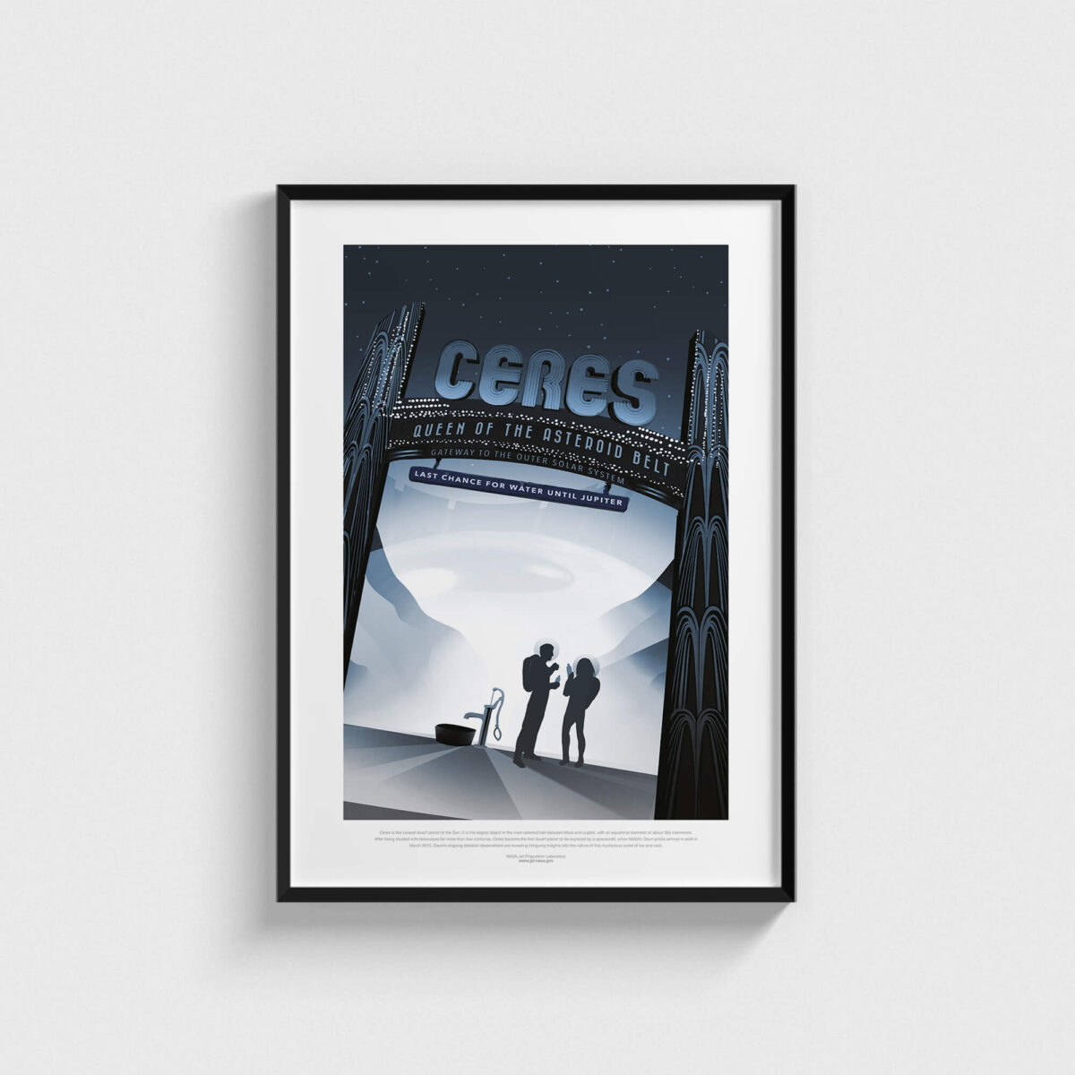 Ceres - Queen Of The Asteroid Belt uzay posteri, siyah çerçeveli tablo