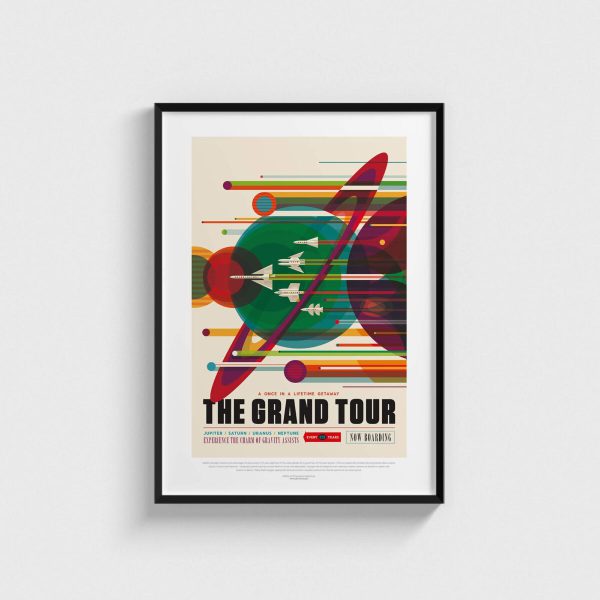 NASA - The Grand Tour uzay posteri, siyah çerçeveli tablo