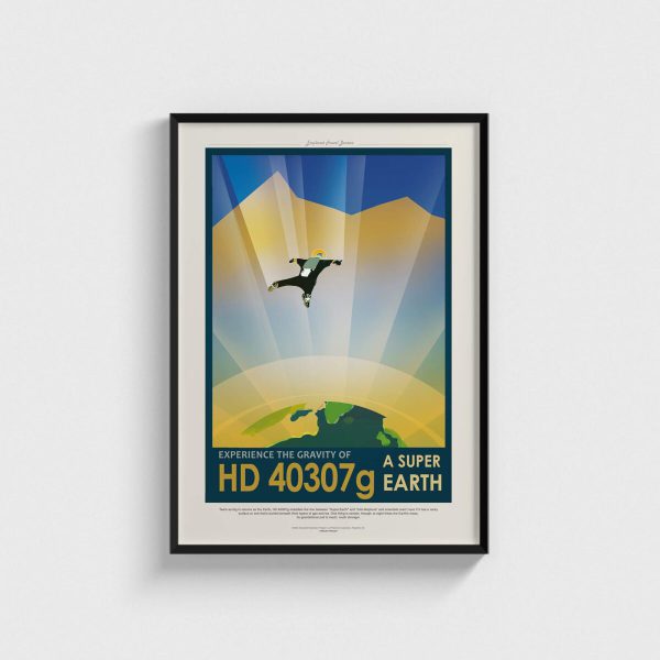 NASA - A Super Earth - Experience The Gravity Of uzay posteri, siyah çerçeveli tablo