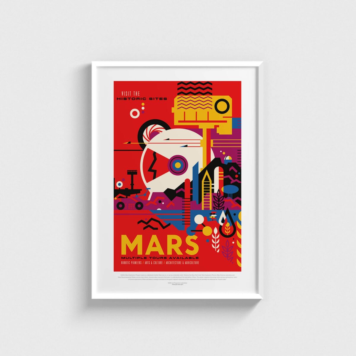 Mars - Multiple Tours Available uzay posteri, beyaz çerçeveli tablo