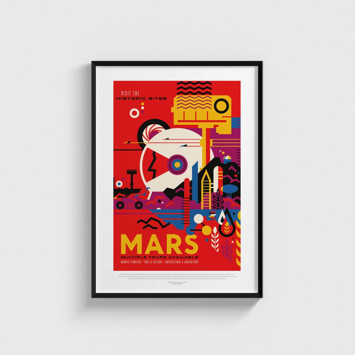 Mars - Multiple Tours Available uzay posteri, siyah çerçeveli tablo