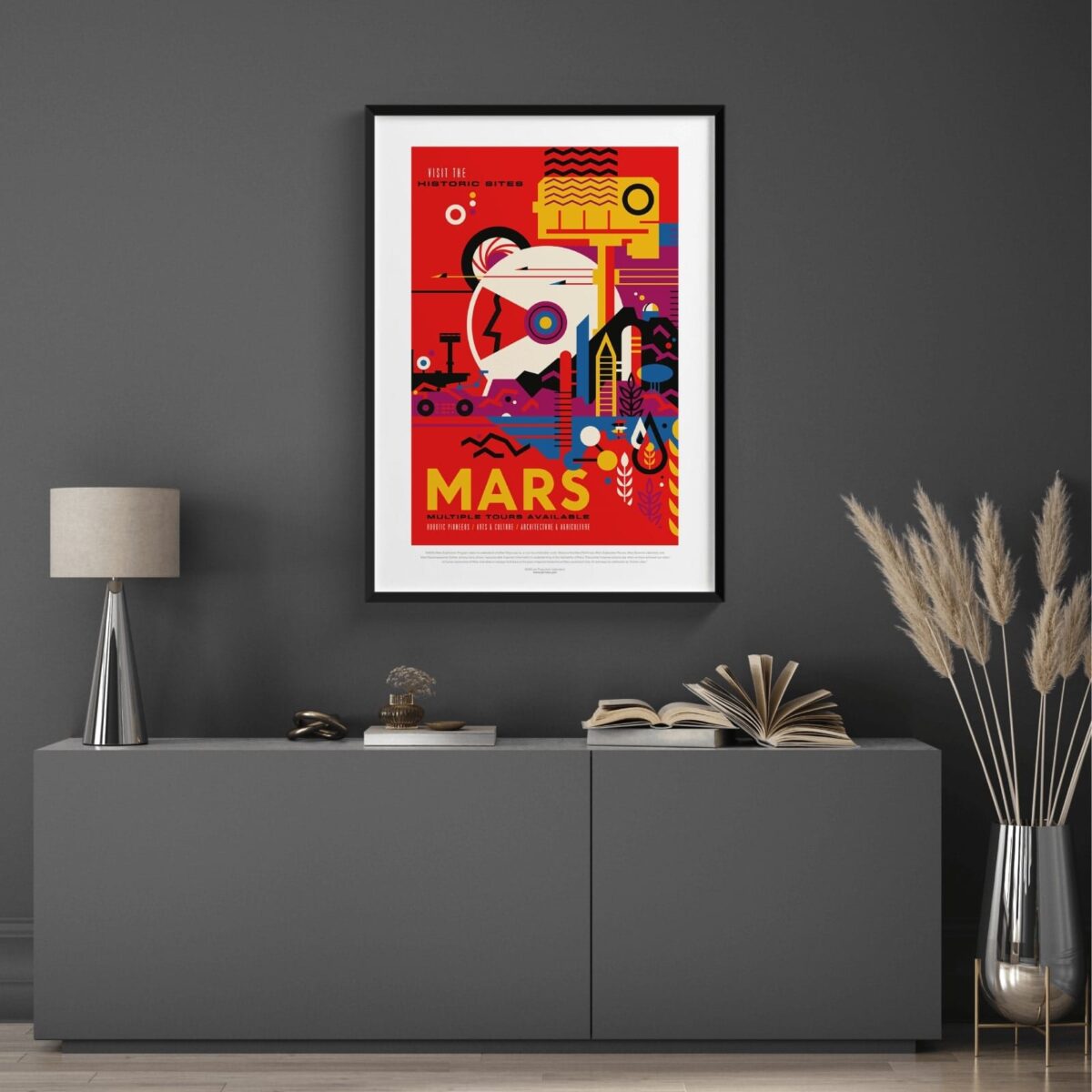Mars - Multiple Tours Available uzay posteri, çerçeveli tablo oda görünümü
