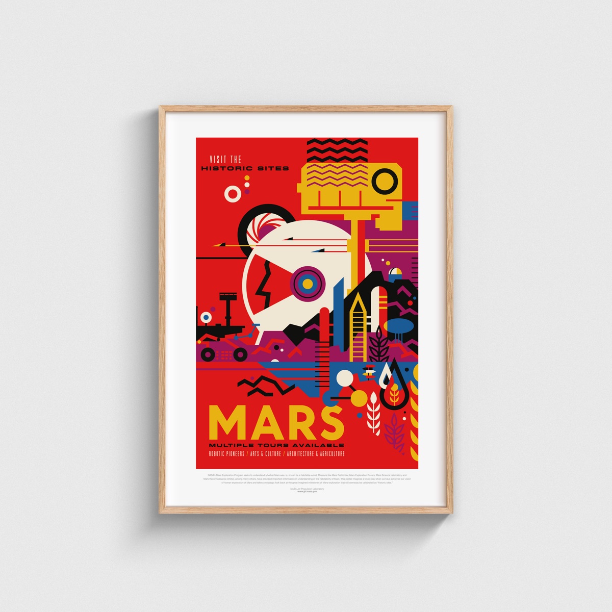 Mars - Multiple Tours Available, ahşap çerçeveli tablo