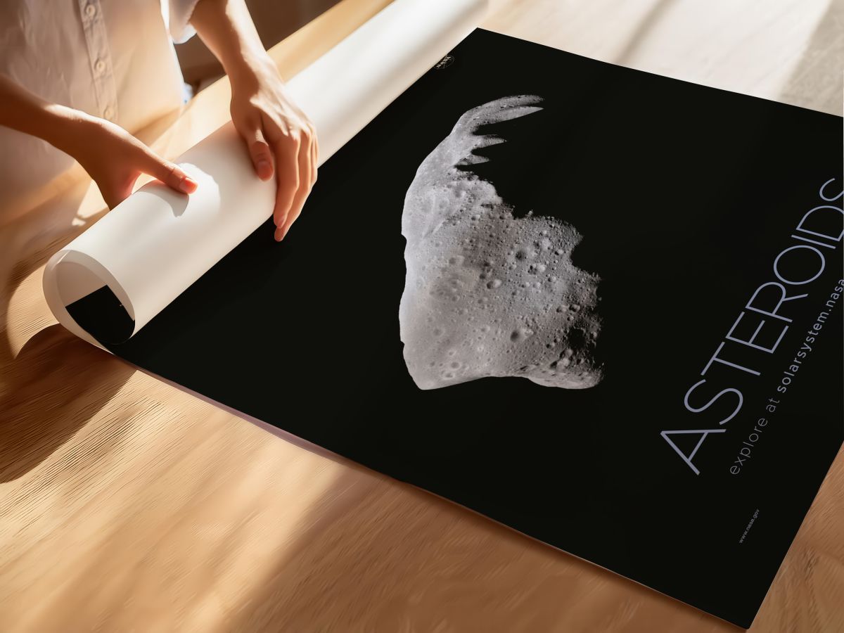 NASA – Asteroids, rulo yapılmış çerçevesiz poster