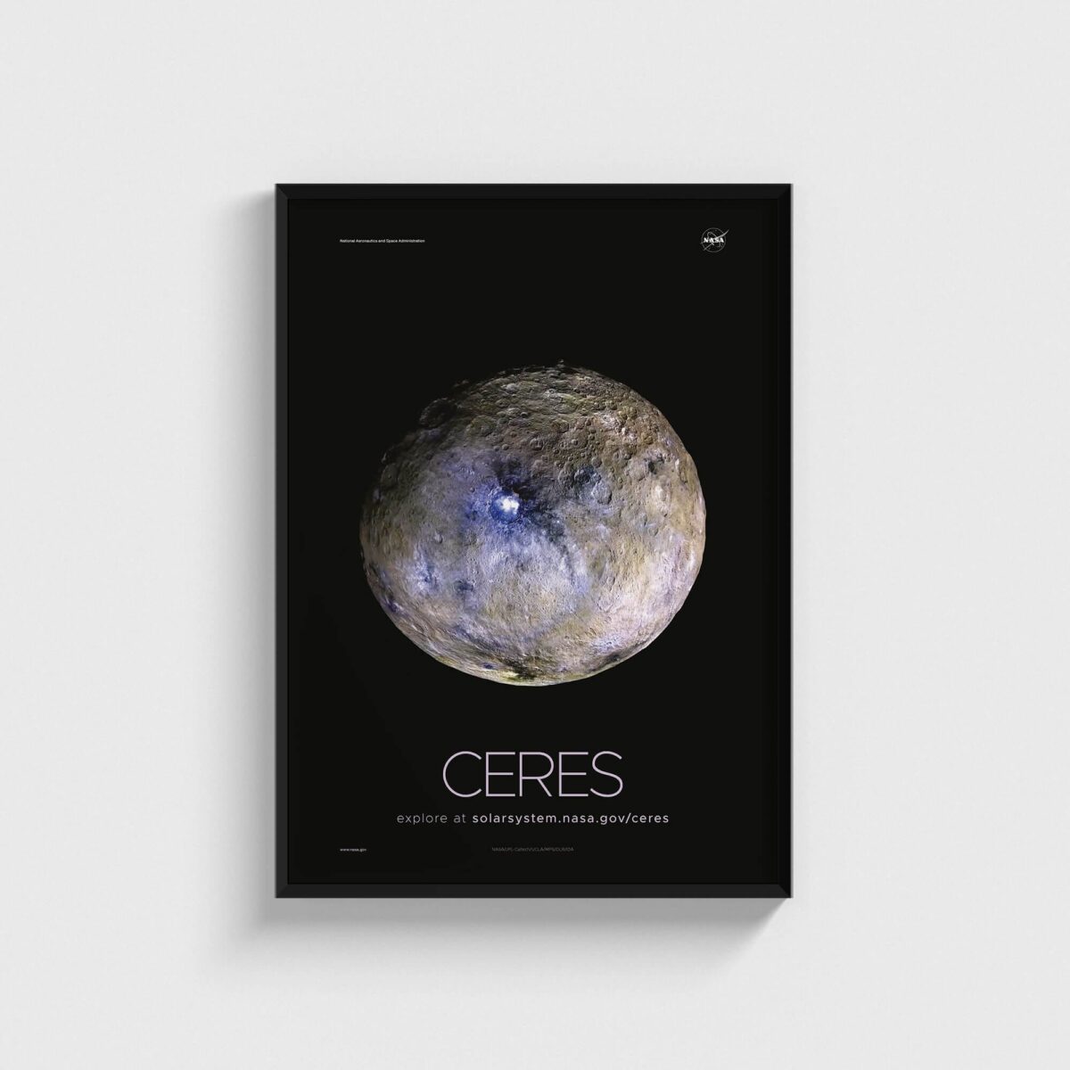 NASA - Ceres uzay posteri, siyah çerçeveli tablo