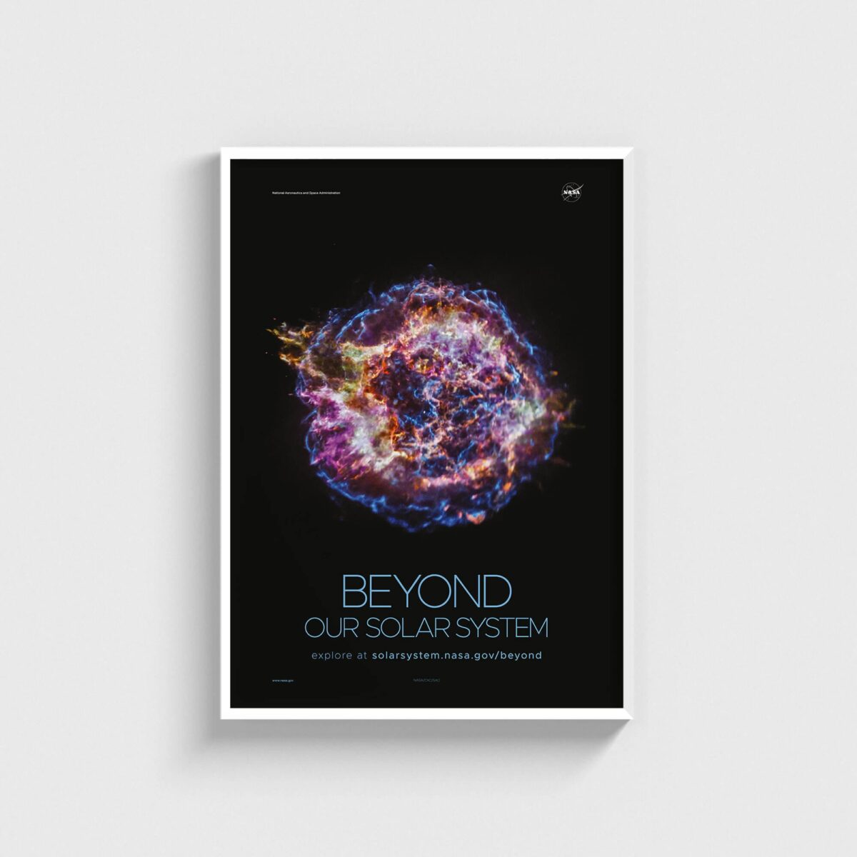 NASA - Beyond Our Solar System v2 uzay posteri, beyaz çerçeveli tablo