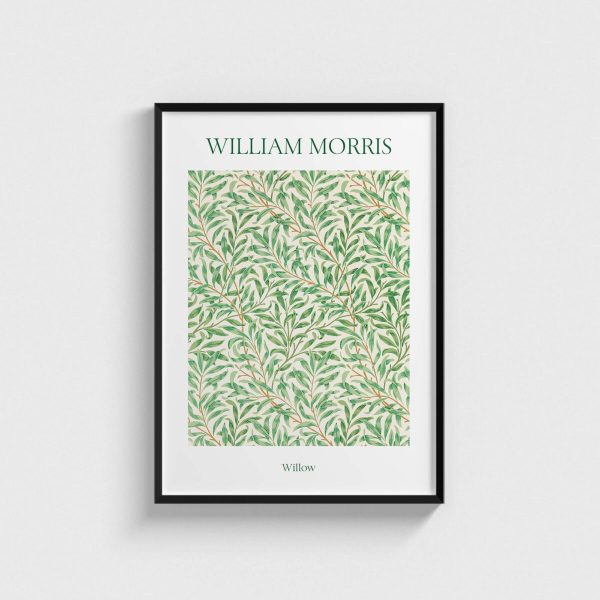 William Morris - Willow posteri, siyah çerçeveli tablo