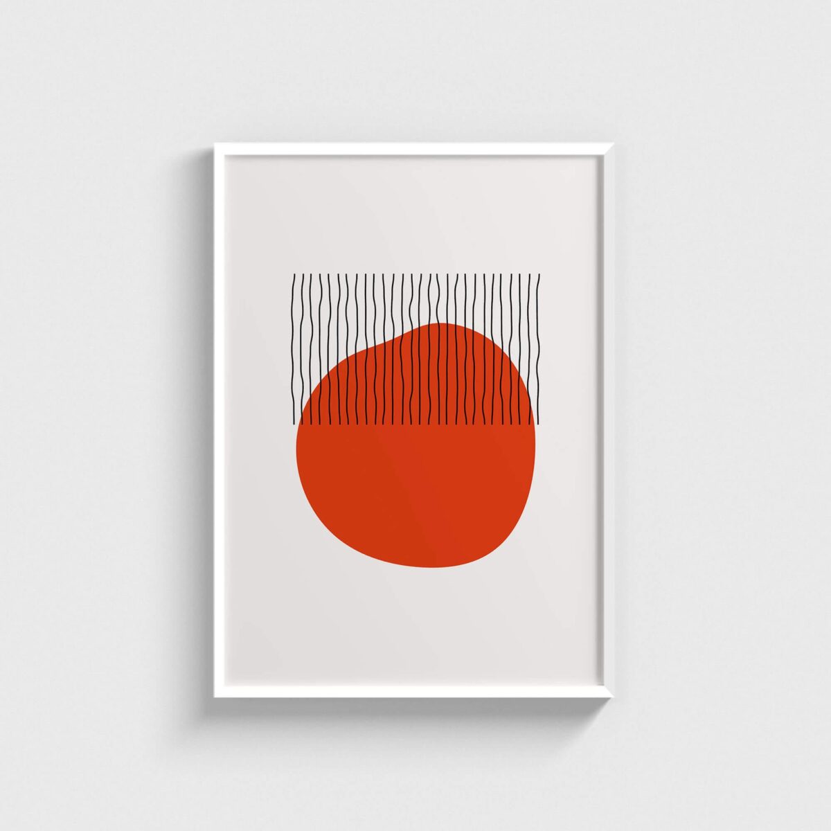 Linear Stain v1 modern posteri, beyaz çerçeveli tablo