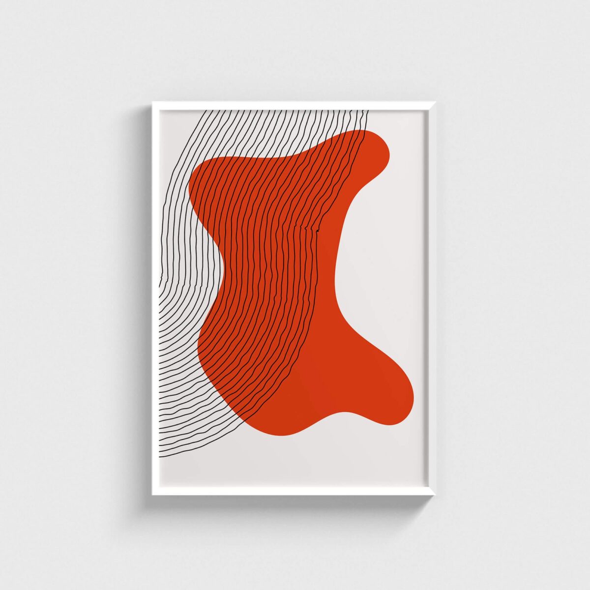 Linear Stain v2 modern posteri, beyaz çerçeveli tablo