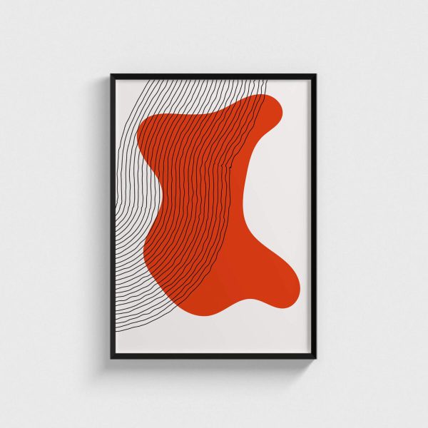 Linear Stain v2 modern posteri, siyah çerçeveli tablo
