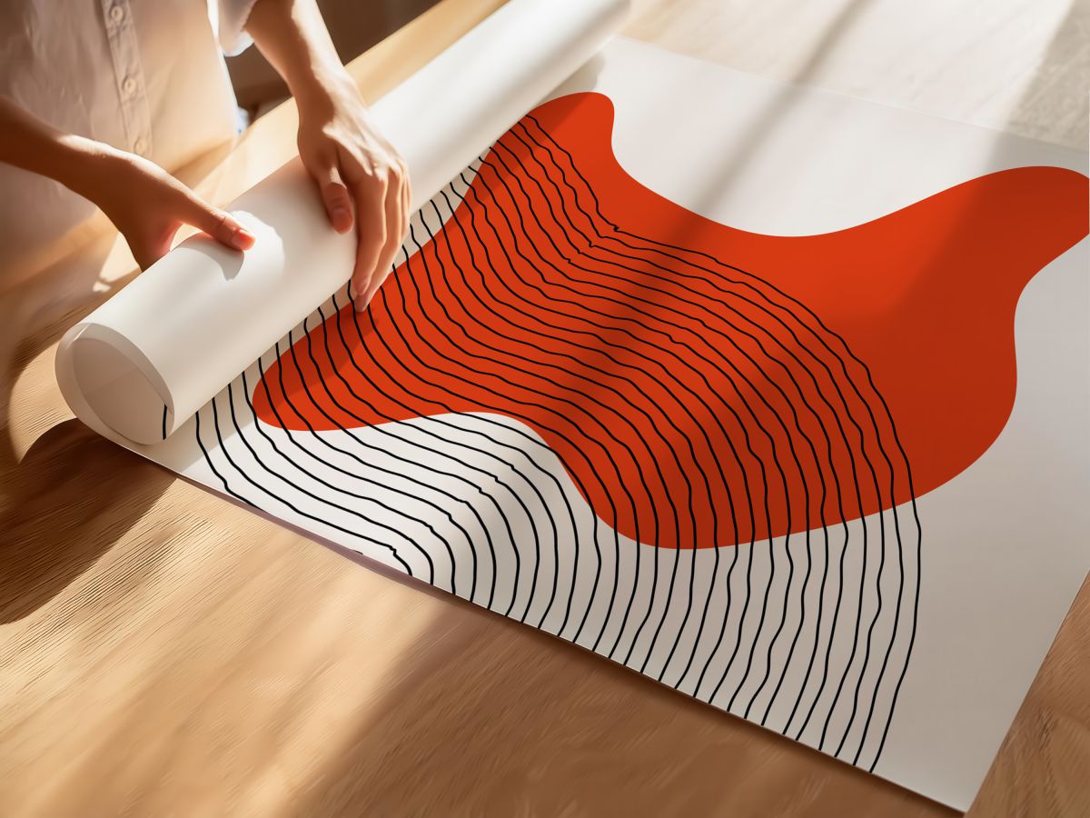 Linear Stain v2, rulo yapılmış çerçevesiz poster
