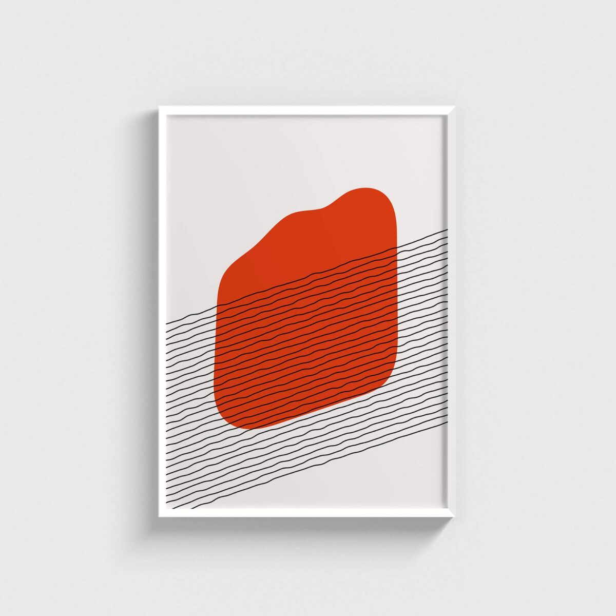 Linear Stain v3 modern posteri, beyaz çerçeveli tablo
