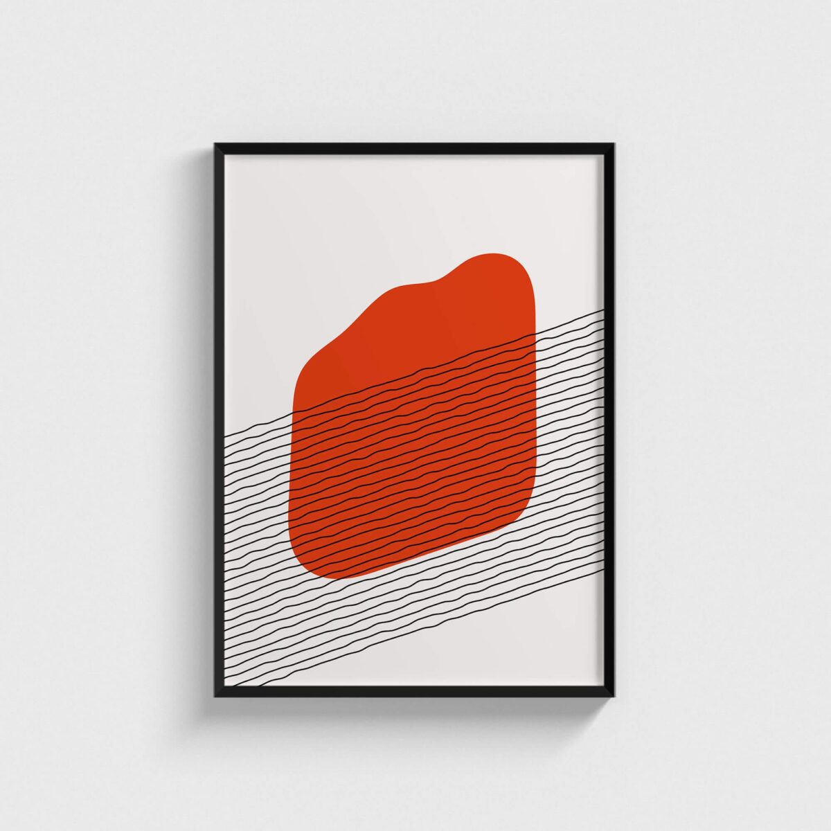 Linear Stain v3 modern posteri, siyah çerçeveli tablo