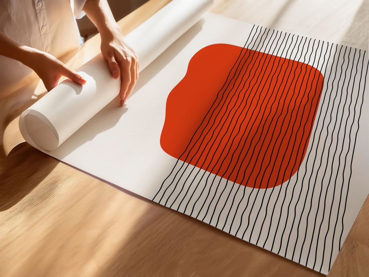 Linear Stain v3, rulo yapılmış çerçevesiz poster