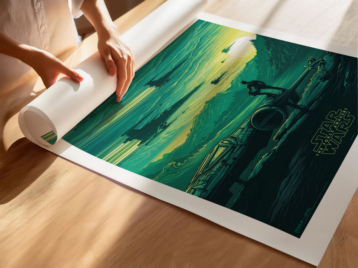 Star Wars: The Force Awakens (2015) Film Posteri – Yeşil Tasarım, rulo yapılmış çerçevesiz poster