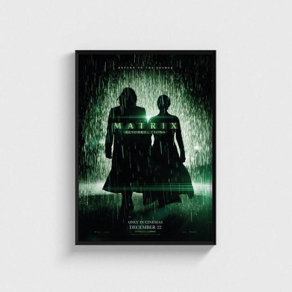 The Matrix Resurrections film posteri, siyah çerçeveli tablo
