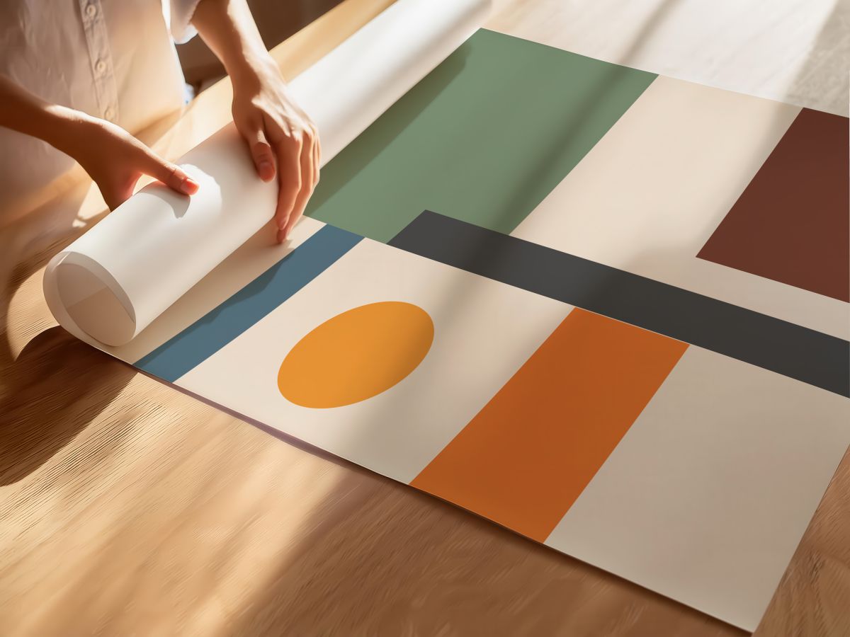 Geometrik Bloklar 1, rulo yapılmış çerçevesiz poster