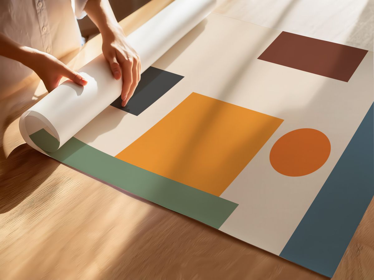 Geometrik Bloklar 3, rulo yapılmış çerçevesiz poster