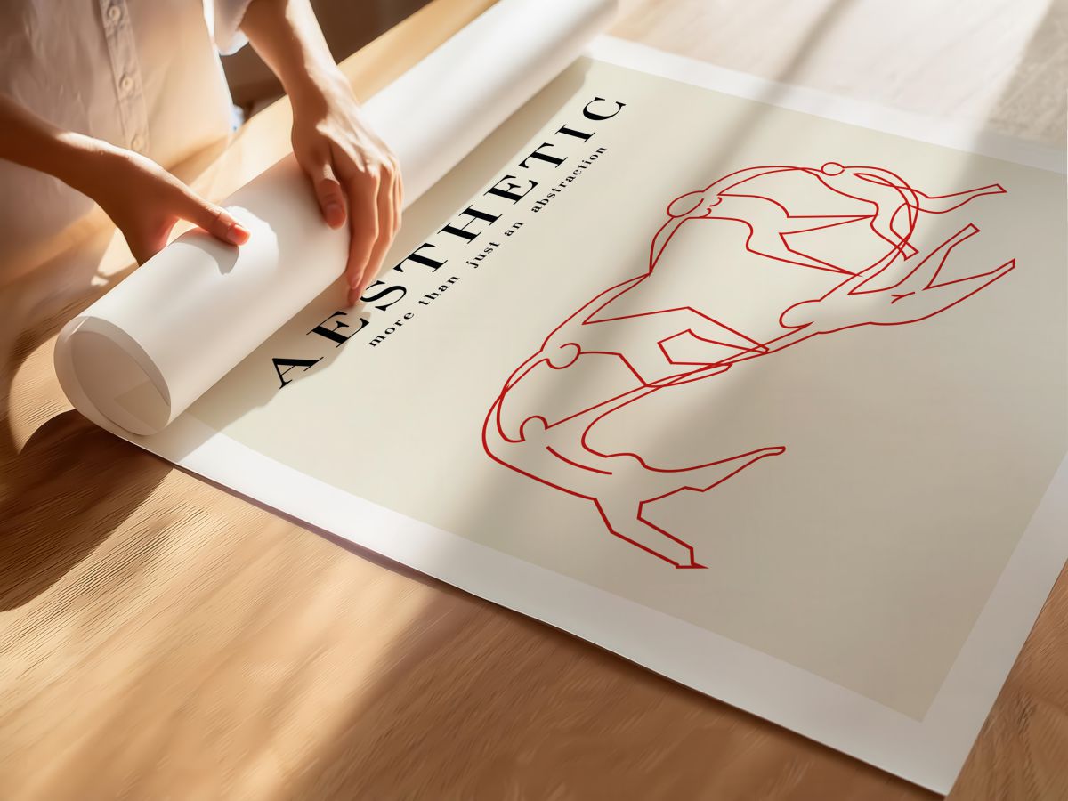Aesthetic Line Art Dans, rulo yapılmış çerçevesiz poster