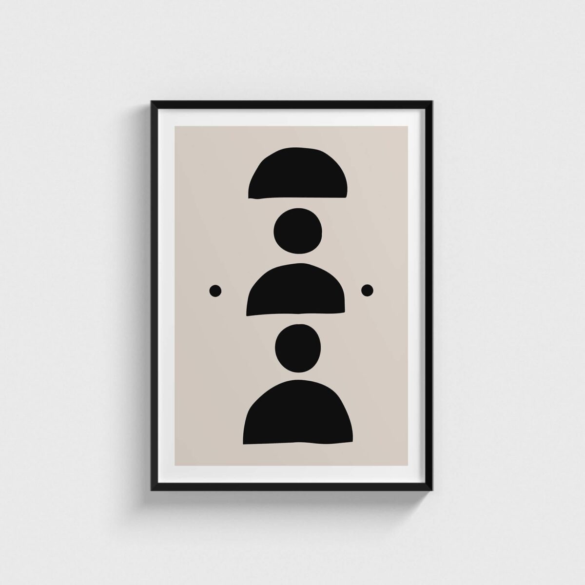 Black 1 geometrik posteri, siyah çerçeveli tablo
