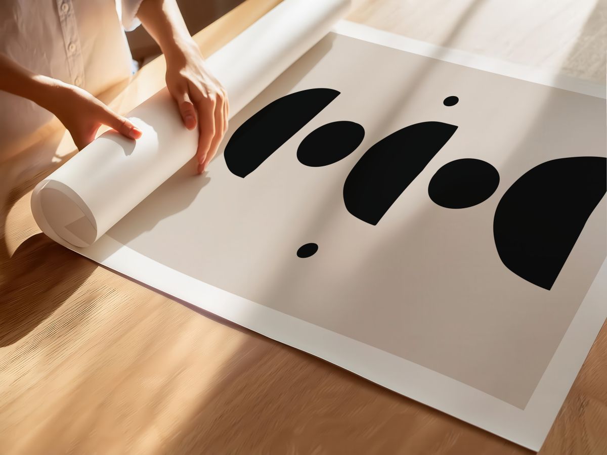 Black 1 geometrik posteri, rulo yapılmış çerçevesiz poster