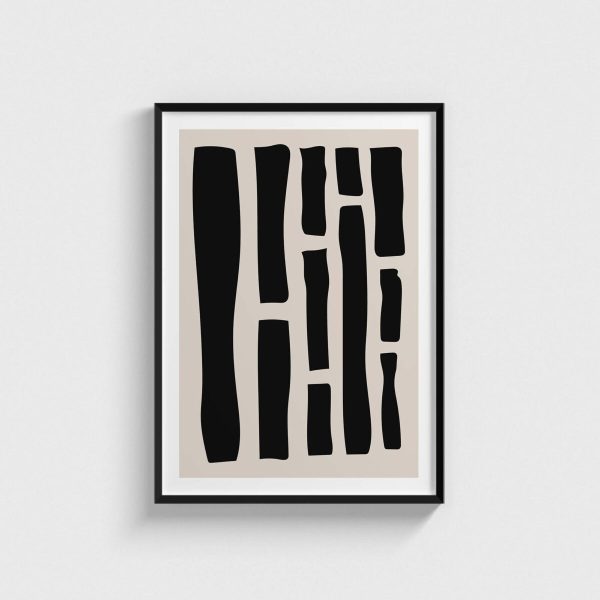 Black 2 geometrik posteri, siyah çerçeveli tablo